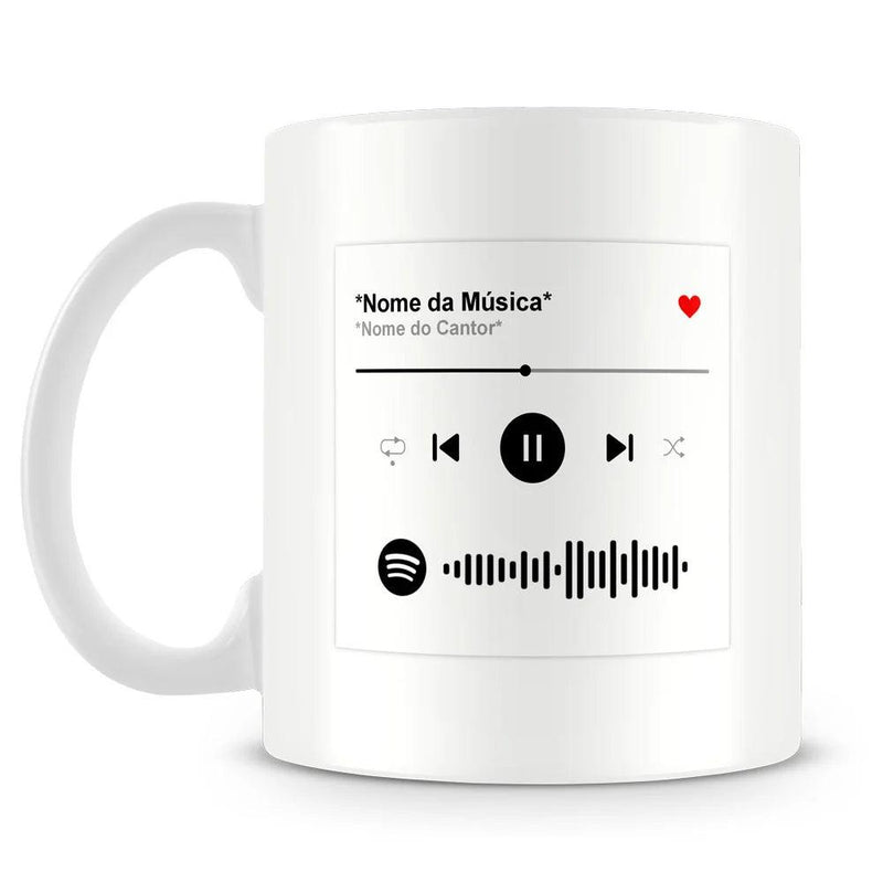 Caneca Personalizada com Foto e Música Spotify (Mod1)