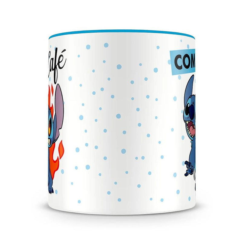 Caneca Estampada Stitch Com Café (M1)